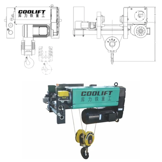 10t 15m Low Headroom European Type Double Girder Electric Wire Rope Hoist